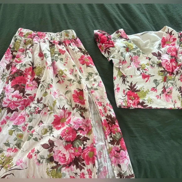 Abercrombie 2 piece Shirt Maxi Skirt with Slit NWOT - Picture 1 of 3